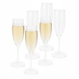 Excellent Houseware Champagne flute glas - 6 stuks - 190 ml