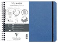 Clairefontaine 782434C Nomaddict (ex Age Bag) Spiraalschrift Afscheurbare Strook My.Notes Blauw - B5 horizontaal 25x19 cm - 120 Uitscheurbare Pagina's STIPPEN - Wit Papier 90 g - Omslag Karton
