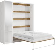 Vente-unique Bedkast hout natuurlijk licht, wit 160 x 200 cm