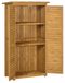 Maison de jardin en bois de sapin - Armoire de rangement avec portes à persiennes - 3 étagères - Étanche - 87 x 46,5 x 160 cm - Bois naturel