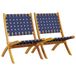 VidaXL Tuinstoel Terras Acaciahout Stof/Weefsel Blauw Bruin 2 stuks