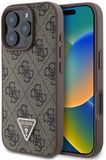 GUESS 4G Strass Triangle Métallisé Edition Back Cover for Apple iPhone 16 Pro - Black