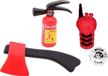 Johntoy Set de pompier Rouge - 4 pièces - Extincteur - Marteau - Talkie-walkie - Badge