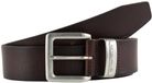 Tom Tailor - TTJACOB leren riem met vierkante gesp - Maat 85 - dark brown uni
