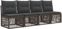vidaXL 4-zits bank Grijs Polyrattan