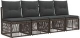 vidaXL 4-zits bank Grijs Polyrattan