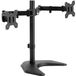 VIVO Dubbele LED LCD-monitorbevestiging, vrijstaande bureaustandaard voor 2 schermen tot 61 cm, zwaar belastbare, volledig verstelbare armen met max. VESA 100 x 100 mm, zwart, STAND-V002F