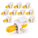 1aTTack.de 10x glasvezel keystone-connectoren OS1 / OS2 ST-simplex female naar ST-simplex female singlemode geel
