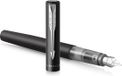 Parker Vector XL vulpen | metallic zwarte lak op messing met chroom detail | medium penpunt met blauwe inkt navulling