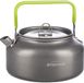 OVERMONT Camping Waterkoker Theepot Koffiepot Draagbaar Aluminium 1.2L Grijs/Groen