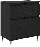 vidaXL Dressoir Zwart Eiken 60 x 35 x 70 cm