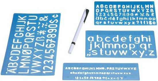 Wedo Lettersjablonen set 5, 10 en 20 mm