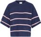 Ichi Vrouwentrui Dasila Gestreept Katoen Ronde Hals Korte Mouw Roze/Blauw M