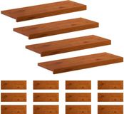 vidaXL - Trap - Tread - 16 - st - 80 - x - 30 - x - 2 - cm - Bruin - Massief - Eikenhout