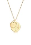 Elli - Halsketting - Dames Plaatje Munten Geo Organische Look in 925 Sterling Zilver - Dames