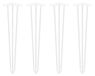 Pieds de table, modèle épingle à cheveux, set de 4, 710 mm, blanc, acier