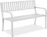 Merkloos Relaxdays metalen tuinbank, 2-zits, 127,5 cm breed, wit