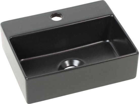 Plieger Kansas Mini fontein - 29x23cm - mat zwart - 1 kraangat