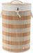 Tendance Panier à linge Rustique avec couvercle bambou - naturel - rond - coton/bambou - 67 litres - 35 x 35 x 55 cm