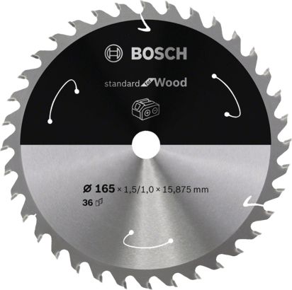 Bosch Standard for Wood Cirkelzaagblad - 16.5cm - 36 Tanden - 1 Stuk