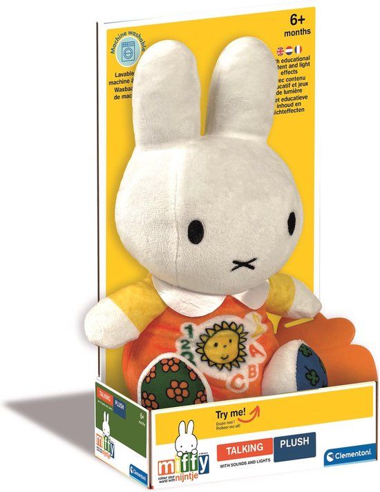 Baby Clementoni Nijntje Pratende Knuffel met Lampjes - Interactieve Knuffel - Vanaf 6 maanden