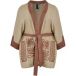 Mat Fashion Kimono avec broderies en forme de labyrinthe en lin mélangé pour femmes