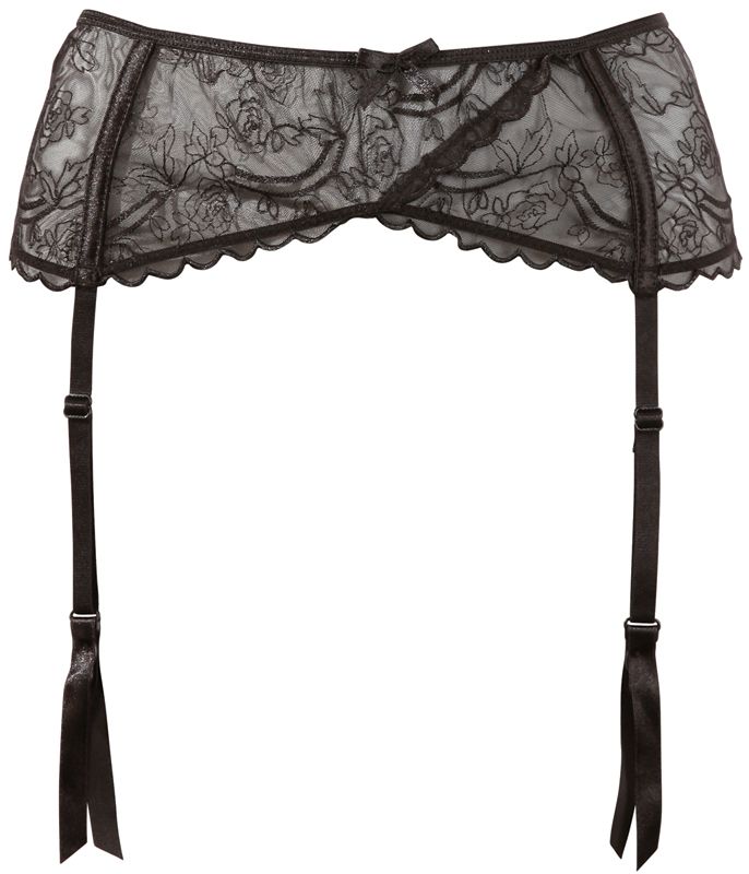 Cottelli Collection Zwart kanten jarretelgordel XXL - 4024144267989