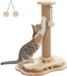 Unyqoos® Jouets interactifs pour chat – Piste de billes avec griffoir en sisal, fusée avec balle à ressort, base solide en bois, balles en plastique silencieuses, facile à assembler