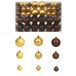 VidaXL 100-delige Kerstballenset Kunststof Brons, Bruin, Goud 3/4/6 cm