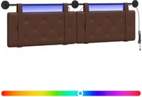 vidaXL Hangend hoofdbord Met LED-verlichting Bruin Kunstleer