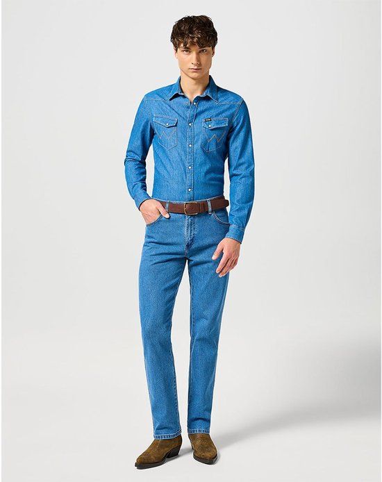 Wrangler Texas Heren Jeans - W32/L32 - Felblauw