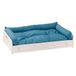 Ferplast HALL Honden- en kattenbed met kussen, wasbaar honden- en kattenbed, FSC-hout, hondenbed voor binnen, middelgroot katten- en hondenbed, ademend en antislip, 80,5 x 53 xh 17,5 cm