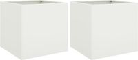 vidaXL Plantenbakken 2 st 49x47x46 cm staal wit