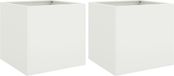vidaXL Plantenbakken 2 st 49x47x46 cm staal wit