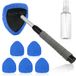 Unyqoos® Kit de nettoyage pour vitres de voiture avec manche télescopique et tampons en microfibre