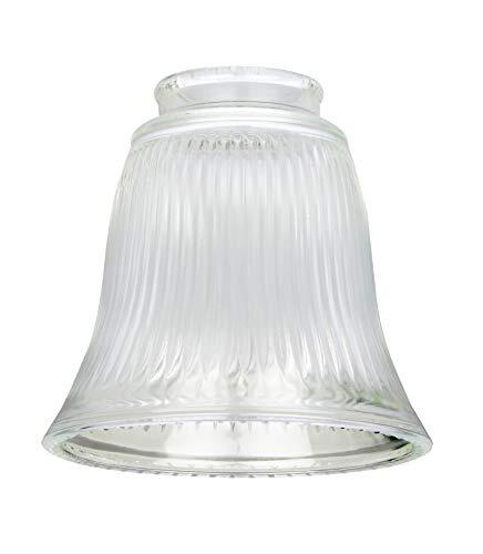 Westinghouse Lighting 8703740 lampenkap 4,2 cm van helder geribbeld glas, klokkenvorm, wit, 12 x 12 x 11,51 cm