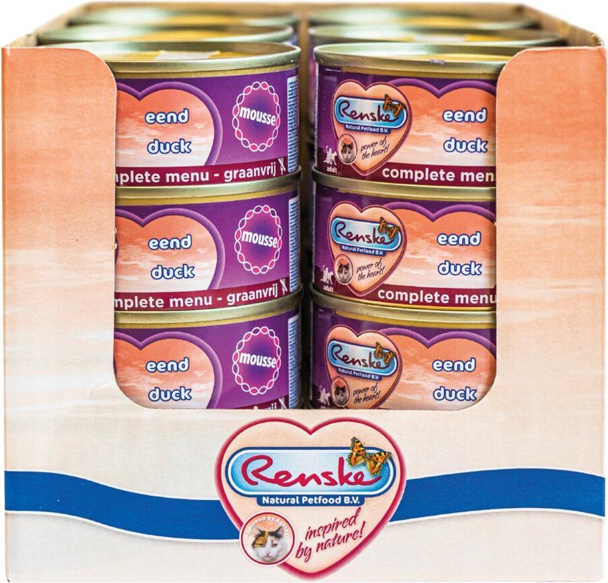 RENSKE 24x Kattenvoer Mousse Eend 70 gr