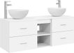 vidaXL Ensemble de meubles de salle de bain 3 pièces Blanc 49,5 x 35 x 63 cm Bois transformé