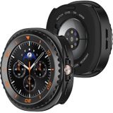 Merkloos Robuuste Hoes voor Smartwatch 46mm met Achterkant in Zwart/Oranje