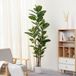 FLOWORLD Kunstmatige rubberplant, 1,8 m hoog, nep-ficus in pot, tropische planten voor thuis, kantoor, winkel, slaapkamer