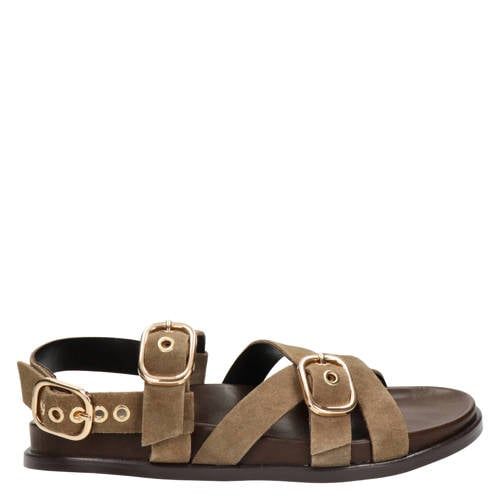 Nelson suède sandalen taupe
