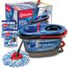 Système de nettoyage avec serpillière rotative et seau, microfibre, 3 têtes de vadrouille
