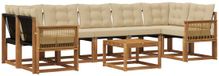 vidaXL - Salon d'angle - Acacia bois - Naturel et beige