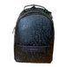 Armani Exchange Liz rugzak voor dames, Pebble All Over logo, zilveren ritssluiting, zwart, eenheidsmaat