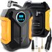 Retoo Compresseur d'air portable 150 PSI, avec éclairage LED, écran numérique, câble d'alimentation de 3 m, arrêt automatique, pour voiture, vélo, ballons, 12 V, 120 W