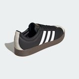 Adidas Vl Court 2.0 Herren Schwarz Leder Niedrige Sneaker Größe 44 2/3