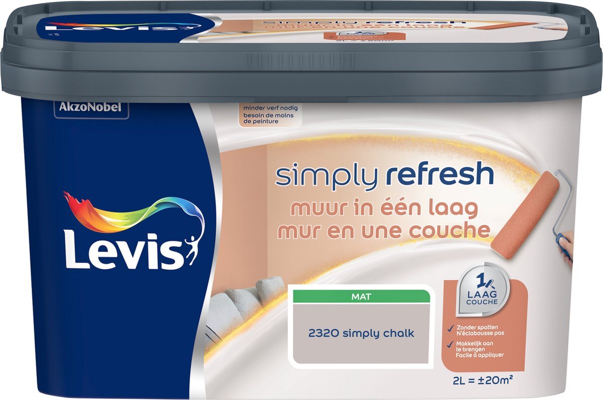 Levi's Simply Refresh - Muur In Een Laag - Mat - Simply Chalk - 2L