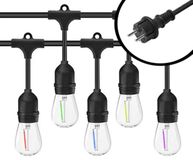 Fonkel Arena 40m LED Prikkabel – IP65 Lichtsnoer Buiten – koppelbaar – inclusief 40x E27 Kleuren-led lampen – Incl. Stekker