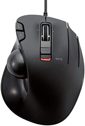 Elecom Trackball Mouse - Thumb - 5 Buttons - Tilt Function - Wired - Black - M Jp F/S