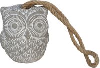 Gerimport Deurstop Uil - grijs - 13 x 13 x 15 cm - woonaccessoires - deurstopper